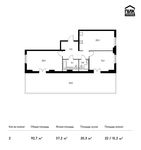 Планировка 2-комнатной квартиры, 92,7 м2