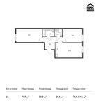 Планировка 2-комнатной квартиры, 71,7 м2