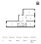 Планировка 3-комнатной квартиры, 94 м2