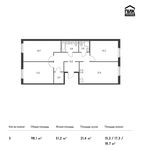Планировка 3-комнатной квартиры, 98,1 м2