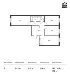 Планировка 3-комнатной квартиры, 93,4 м2