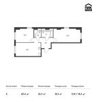 Планировка 2-комнатной квартиры, 69,4 м2