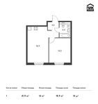 Планировка 1-комнатной квартиры, 41,9 м2