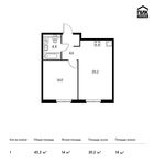 Планировка 1-комнатной квартиры, 43,2 м2