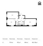 Планировка 2-комнатной квартиры, 77,4 м2