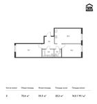 Планировка 2-комнатной квартиры, 72,6 м2