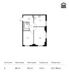 Планировка 2-комнатной квартиры, 60,1 м2