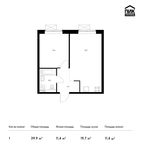 Планировка 1-комнатной квартиры, 39,9 м2