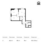 Планировка 2-комнатной квартиры, 66,2 м2