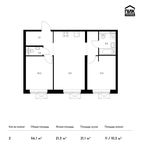Планировка 2-комнатной квартиры, 56,1 м2