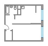 Планировка 1-комнатной квартиры, 35,73 м2