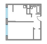 Планировка 1-комнатной квартиры, 31,95 м2