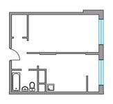 Планировка 1-комнатной квартиры, 36,22 м2