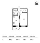 Планировка 1-комнатной квартиры, 38,8 м2