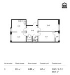 Планировка 3-комнатной квартиры, 81,1 м2