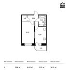 Планировка 1-комнатной квартиры, 39,6 м2