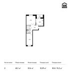 Планировка 2-комнатной квартиры, 60,1 м2