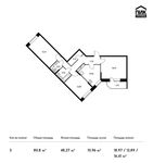 Планировка 3-комнатной квартиры, 80,8 м2