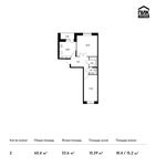 Планировка 2-комнатной квартиры, 60,4 м2