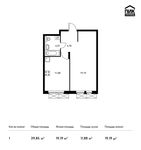Планировка 1-комнатной квартиры, 39,85 м2