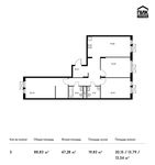 Планировка 3-комнатной квартиры, 88,83 м2