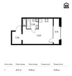 Планировка квартиры студии, 27,9 м2