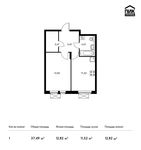 Планировка 1-комнатной квартиры, 37,49 м2