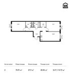 Планировка 2-комнатной квартиры, 70,91 м2