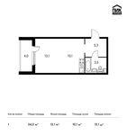 Планировка квартиры студии, 34,3 м2
