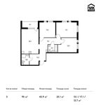 Планировка 3-комнатной квартиры, 95 м2