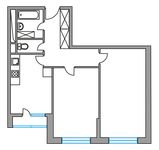 Планировка 2-комнатной квартиры, 56,01 м2