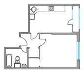 Планировка 1-комнатной квартиры, 40,35 м2