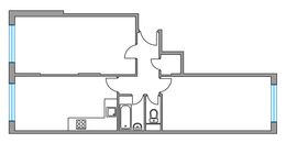 Планировка 2-комнатной квартиры, 64,06 м2