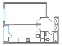 Планировка 1-комнатной квартиры, 38,94 м2