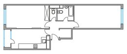Планировка 2-комнатной квартиры, 63,17 м2