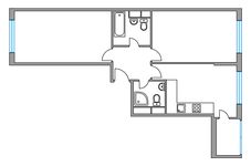Планировка 2-комнатной квартиры, 59,35 м2