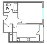 Планировка 1-комнатной квартиры, 41,91 м2