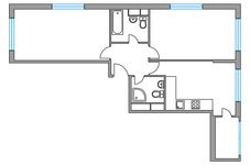Планировка 2-комнатной квартиры, 59,99 м2