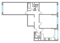 Планировка 3-комнатной квартиры, 79,33 м2