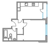 Планировка 1-комнатной квартиры, 39,29 м2