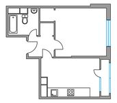Планировка 1-комнатной квартиры, 39,31 м2