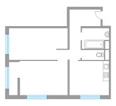 Планировка 2-комнатной квартиры, 52,3 м2