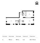Планировка 3-комнатной квартиры, 92,5 м2