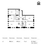 Планировка 5-комнатной квартиры, 185,6 м2