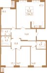 Планировка 5-комнатной квартиры, 166,8 м2