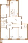Планировка 5-комнатной квартиры, 143,4 м2