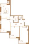 Планировка 4-комнатной квартиры, 93,9 м2