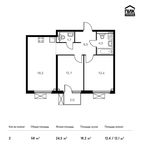 Планировка 2-комнатной квартиры, 58 м2