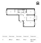 Планировка 3-комнатной квартиры, 89,9 м2