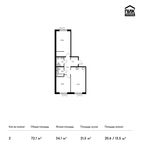 Планировка 2-комнатной квартиры, 72,1 м2